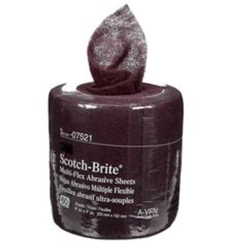 Scotch-Brite™ Multi-Flex Sheet Roll, MX-SR, 07521, A/O Very Fine, 8 in x
20 ft, 60 Sheets/Roll, 4 Rolls/Case
