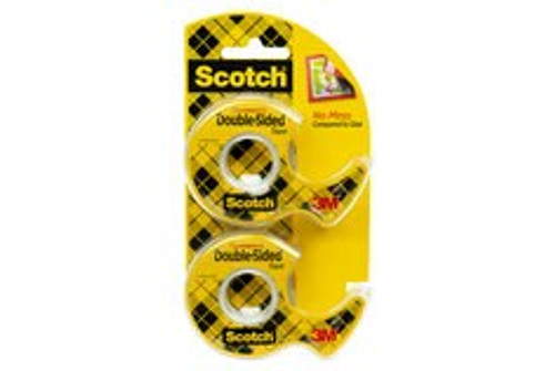 Scotch® Double Sided Tape 137DM-2, 1/2 in x 400 in 2 Pack