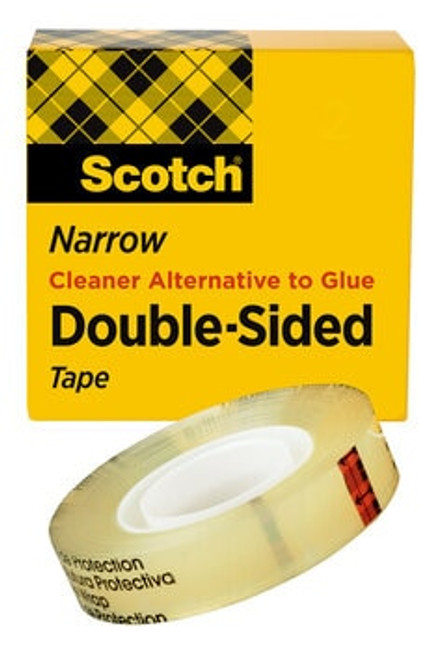 Scotch® Double Sided Tape 665, 1/2 in x 36 yd, 72 Roll/Case