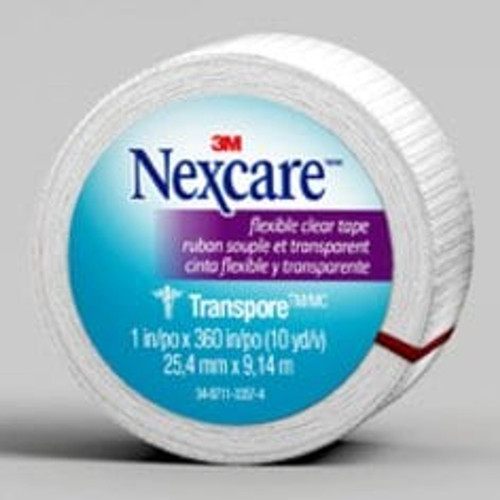 7000052482 Nexcare Transpore Flexible Clear First Aid Tape 527-P2, 2 in x 10 yds,Wrapped