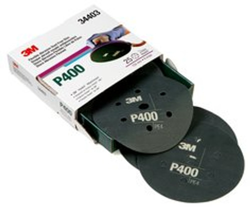 3M™ Hookit™ Flexible Abrasive Disc 270J, 34410, 6 in 7H, Dust Free,
P2000, 25 discs per carton, 5 cartons per case