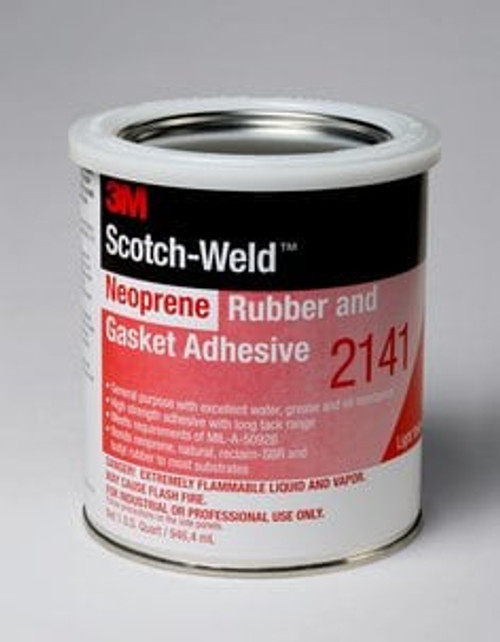 3M™ Neoprene Rubber and Gasket Adhesive 2141, Light Yellow, 1 Quart, 12
Can/Case