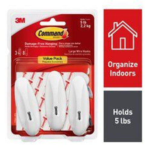 7100320808 Command Large Wire Hook 17069-3ES, 3 Pack