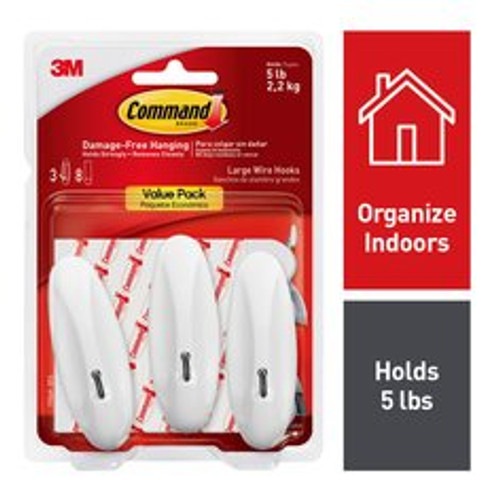Command™ Large Wire Hook, 17069-3ES, 3pk