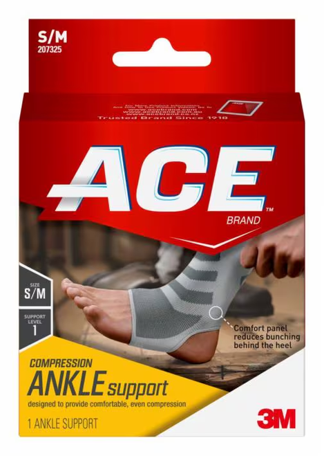 7100262827 ACE Brand Compression Ankle Support 207325, Small / Medium
