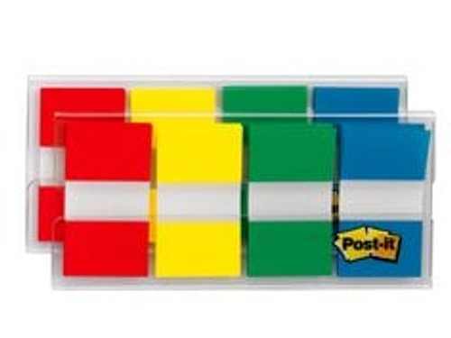 Post-it® Flags 680-RYGB2, .94 in. x 1.7 in. (23.8 mm x 43.2 mm) Red,
Yellow, Blue, Green 24 pk/cs