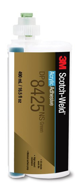 3M™ Scotch-Weld™ Acrylic Adhesive DP8425NS, Green, 490 mL Duo-Pak,
6/Case