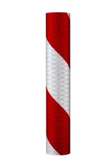 3M™ Flexible Prismatic Reflective Barricade Sheeting 3326R Red/White, 6
in stripe/right, Configurable roll