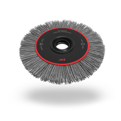 JAZ 25370 8" Abrasive Nylon Wheel, 180 Grit Silicon Carbide, 5/8" FW, 1/2" - 2" A.H., Display Package