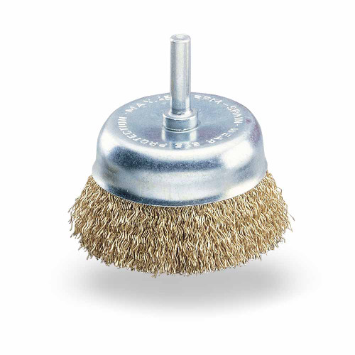 JAZ 92400 2" DIY Stem Mounted Crimped Wire Cup Brush, .012" Steel (Coarse), 1/4" Shank, Bulk Package