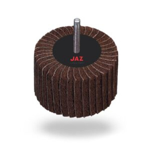 JAZ 50846 Interleafed Mounted Flap Wheel, 3" x 2" x 1/4" Stem, AO 60 Grit