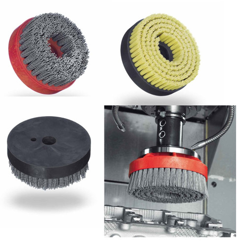 JAZ CCM11580CSTF 4-1/2" Tuft Nylon Abrasive Disc Brush, 1" T.L., 80 Grit Silicon Carbide, 9/16" A.H.