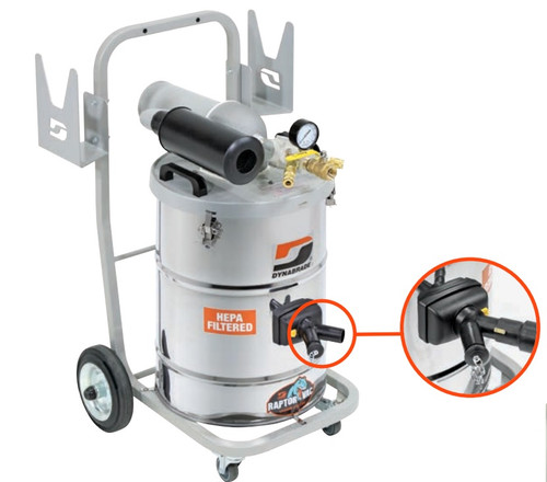 Dynabrade 61440V Raptor Vac Air Powered Portable Vacuum System 10 Gal. (38 L), Division II, N. America