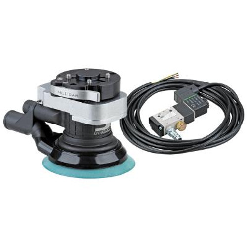 Dynabrade 56854BK 5" (127 mm) Dia. Central Vacuum Dynorbital Supreme Random Orbital Sander .28 hp, 12,000 RPM, 3/32" (2.5 mm) Dia. Orbit, Rear Exhaust, Robotic Kit with Millibar Assembly