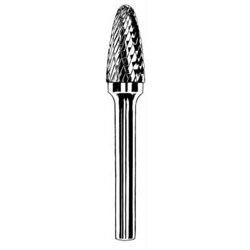 Dynabrade 93344 Carbide Burr, 1/8" (3 mm) Dia., SF-42 D/C Burr, Tree, 1/2" Flute L, 1/8" Shank