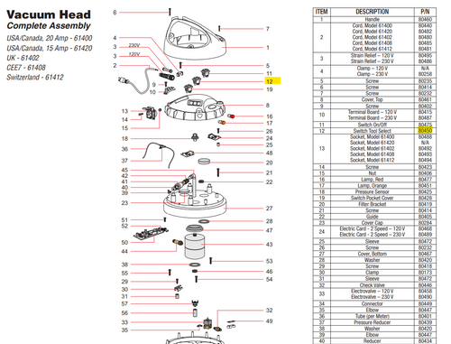 Dynabrade 80450 2 Position Switch