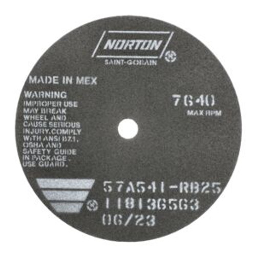 Norton 66252822970 6 x 1/16 x 1/2 In. B25 Non-Reinf Toolroom Cut-Off Wheel 57A 54 R B25 T01/41