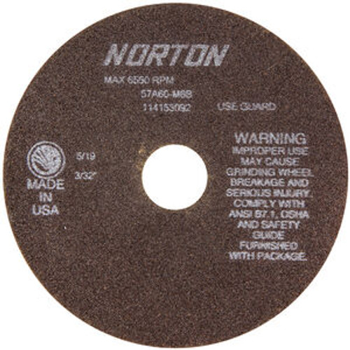 Norton 66252922690 7 x 3/32 x 1-1/4 In. B Non-Reinf Toolroom Cut-Off Wheel 57A 60 M B T01/41