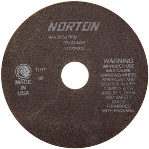 Norton 66252922692 7 x 1/8 x 1-1/4 In. B Non-Reinf Toolroom Cut-Off Wheel 57A 60 M B T01/41