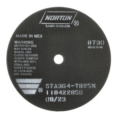 Norton 66252922673 7 x 1/16 x 5/8 In. B25N Reinf Toolroom Cut-Off Wheel 57A 36 T B25N T01/41