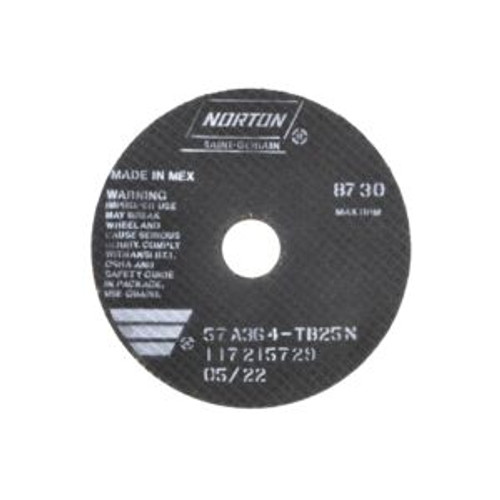 Norton 66252922676 7 x 1/16 x 1-1/4 In. B25N Reinf Toolroom Cut-Off Wheel 57A 36 T B25N T01/41