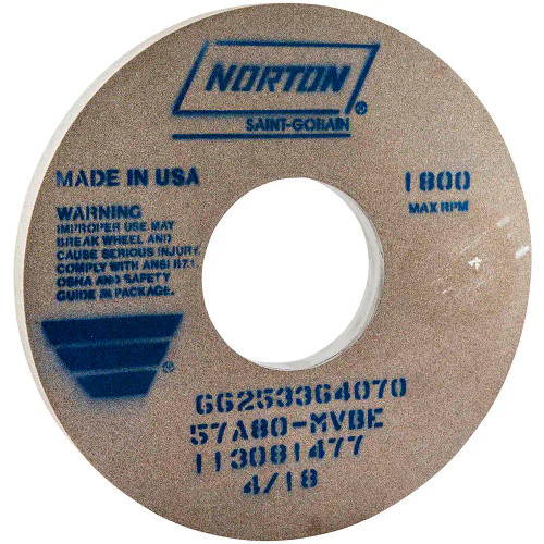 Norton 66253364070 14 x 1 x 5 In. Toolroom Wheel 57A 80 M VBE T01