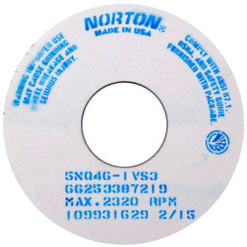 Norton 66253387216 14 x 1-1/2 x 5 In. Quantum Vitrium3 Toolroom Wheel 5NQ 46 H V35 T01