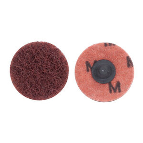 Merit 08834164244 2 In. High Strength Non-Woven Quick-Change Buffing Disc Type II AO M Grit