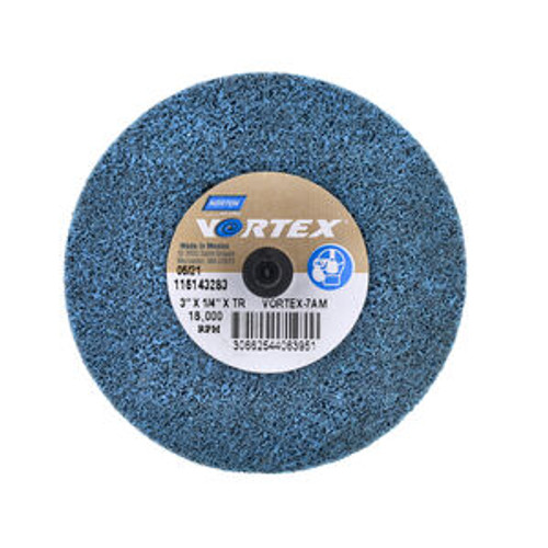 Norton 66254406395 3 x 1/4 In. Bear-Tex Vortex Rapid Blend Non-Woven Wheel Type III AO M Grit