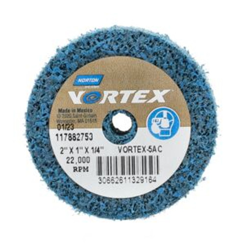 Norton 66261132916 2 x 1 x 1/4 In. Vortex Rapid Blend Non-Woven Wheel 5Den AO C Grit