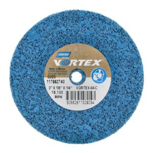 Norton 66261132903 3 x 1/8 x 1/4 In. Vortex Rapid Blend Non-Woven Wheel 8Den AO C Grit