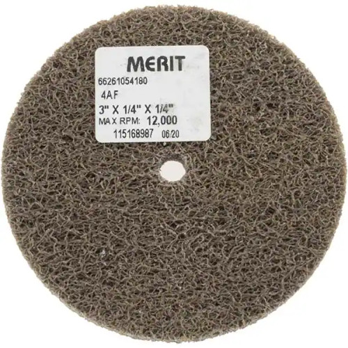 Merit 66261054180 3 x 1/4 x 1/4 In. NEX Rapid Blend Non-Woven Wheel 4Den AO F Grit