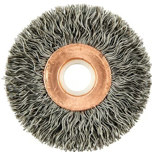 Norton 69957370114 2 x 0.014 x 1/2-3/8 x 1/2 x 3/8 In. BlueFire CS Crimped Wire Mini Wheel Brush