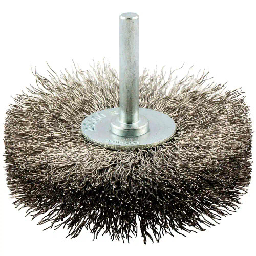 Norton 69957370131 3 x 0.014 x 1/4 x 5/8 x 5/8 In. BlueFire SS Crimped Wire Mini Wheel Brush