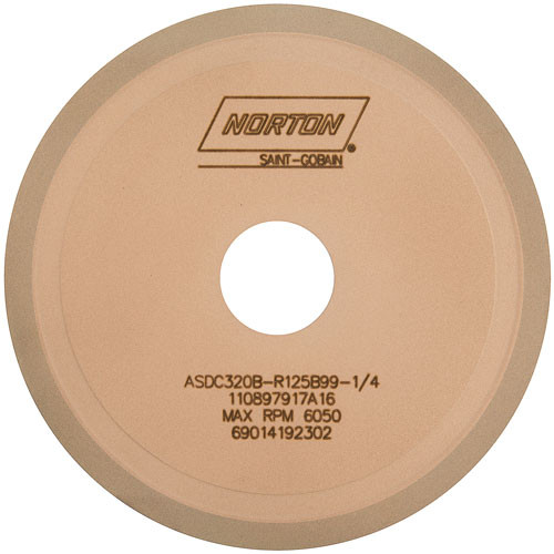 Norton Winter 60157693841 5 x 1/2 x 1-1/4 In. G-Force Diamond Resin Bond 1V1RN CNC Wheel 320 Grit