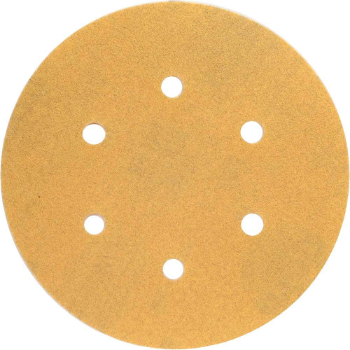 Norton 66623334786 6 In. Gold Reserve No-Fil NorGrip Paper H&L Disc P80 Grit A296 AO