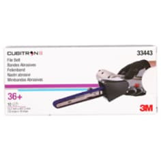 3M Cubitron II File Belt 786F, 33443, 36+, 12.7 mm x 457.2 mm (1/2" x 18"), 10 Belts per carton, 5 Cartons per case