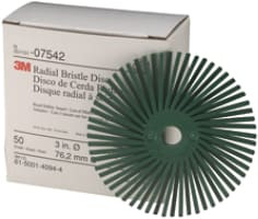 Scotch-Brite Radial Bristle Disc, 3" x 3/8" 50, 10 per carton, 4 Cartons per case