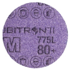 3M Cubitron II Stikit Film Disc 775L, 80+ 3MIL, 4" x 1/2", Linered, Die 400DN, Ninja, 25 per pack, 500 per case