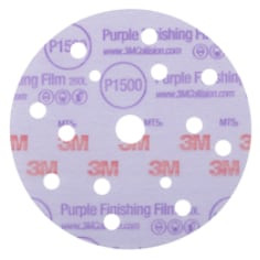3M Hookit Purple Finishing Film Abrasive Disc 260L, 51154, 6", Dust Free, P1500, 50 discs per carton, 4 cartons per case