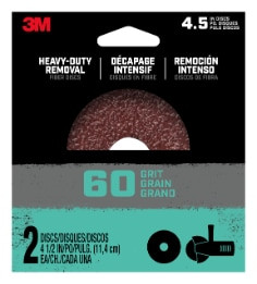 3M Surface Restoration & Repair FbrDisc4.5in60, Fiber Disc 2 per pack,