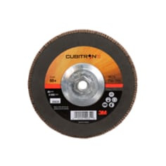 3M Cubitron II Flap Disc 967A, 60+, T27 Quick Change, 7" x 5/8"-11, Giant, 5 per case