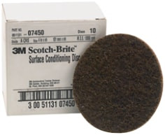 Scotch-Brite Surface Conditioning Disc, SC-DH, 07450, A/O Coarse, 4" x NH, 10 per carton, 40 per case