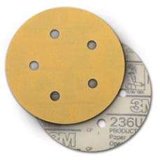 3M Hookit Paper Disc 236U, P150, 5" x NH, D/F 5HL, Die 500FH