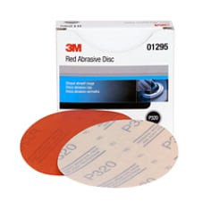 3M Hookit Red Abrasive Disc, 01295, 5", P320, 50 discs per carton, 6 cartons per case
