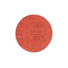 3M Hookit Red Abrasive Disc, 01221, 6", P220, 50 discs per carton, 6 cartons per case