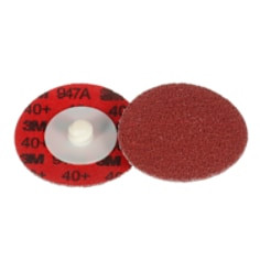 3M Cubitron II Roloc Durable Edge Disc 947A, 40+, X-weight, TR, Maroon, 2", Die R200P, 50 per carton, 200 per case