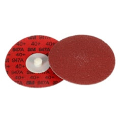 3M Cubitron II Roloc Durable Edge Disc 947A, 40+, X-weight, TR, Maroon, 3", Die R300V, 50 per carton, 200 per case