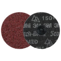 Scotch-Brite Roloc Precision Heavy Duty Surface Conditioning Disc, HD-DR, Medium 150+, TR, 4", 25 per carton, 100 per case