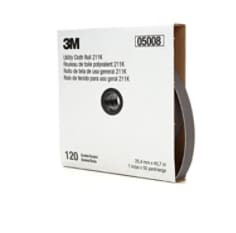 3M Utility Cloth Roll 211K, 120 J-weight, 2" x 50 yd, Full-flex, 5 per case